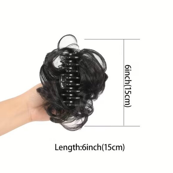Women's Synthetic Messy Bun Hair Extension with Claw Clip - Easy Clip-In Updo - Picture 2 of 3